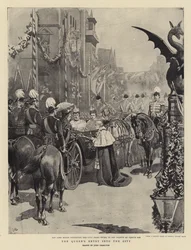 De intocht van de koningin in de stad